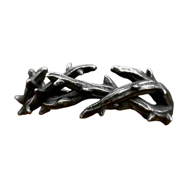Anillo Corona de Espinas, Acero Inoxidable Acabado Antiguo