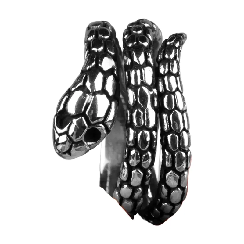 Anello a Serpente Wrap con Scaglie Texture, Acciaio Inossidabile