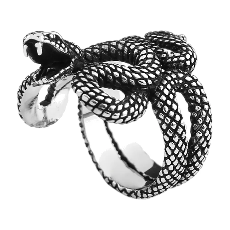 Snake Wrap Statement Ring, 316L Stainless Steel