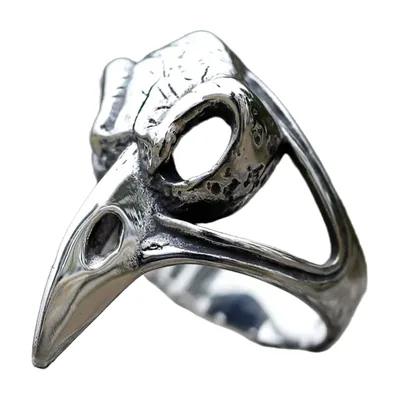 Wikinger Krähenkopf Statement-Ring, Edelstahl