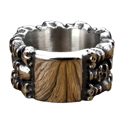 Totenkopf-Ring mit Zirkonia aus Edelstahl