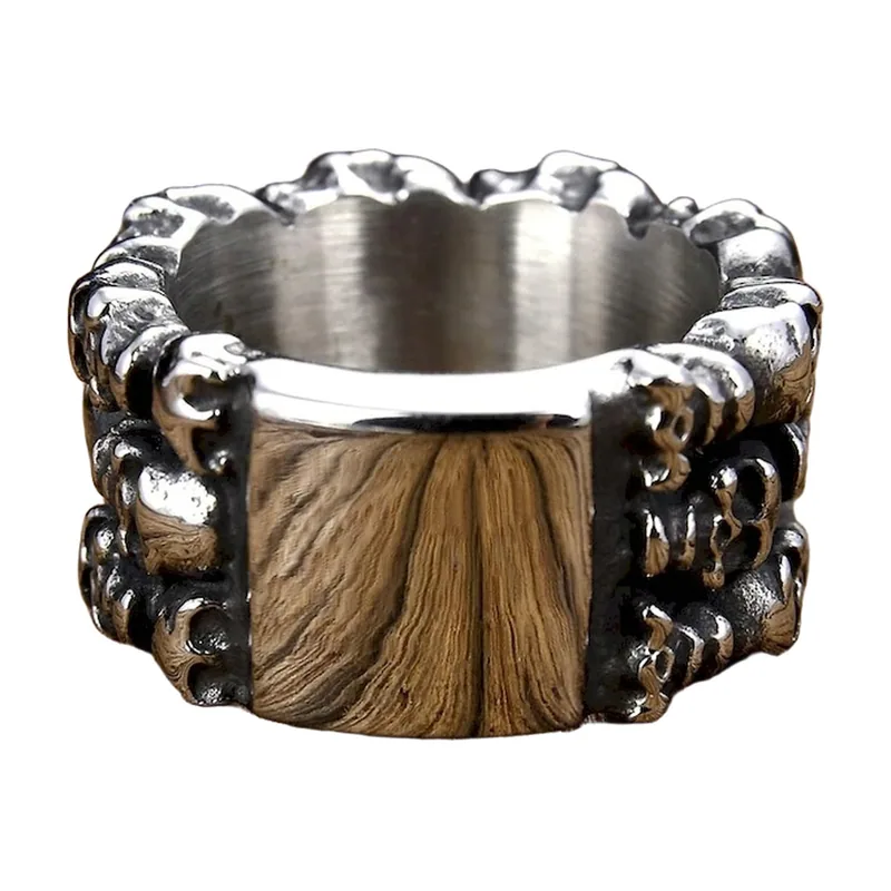 Totenkopf-Ring mit Zirkonia aus Edelstahl