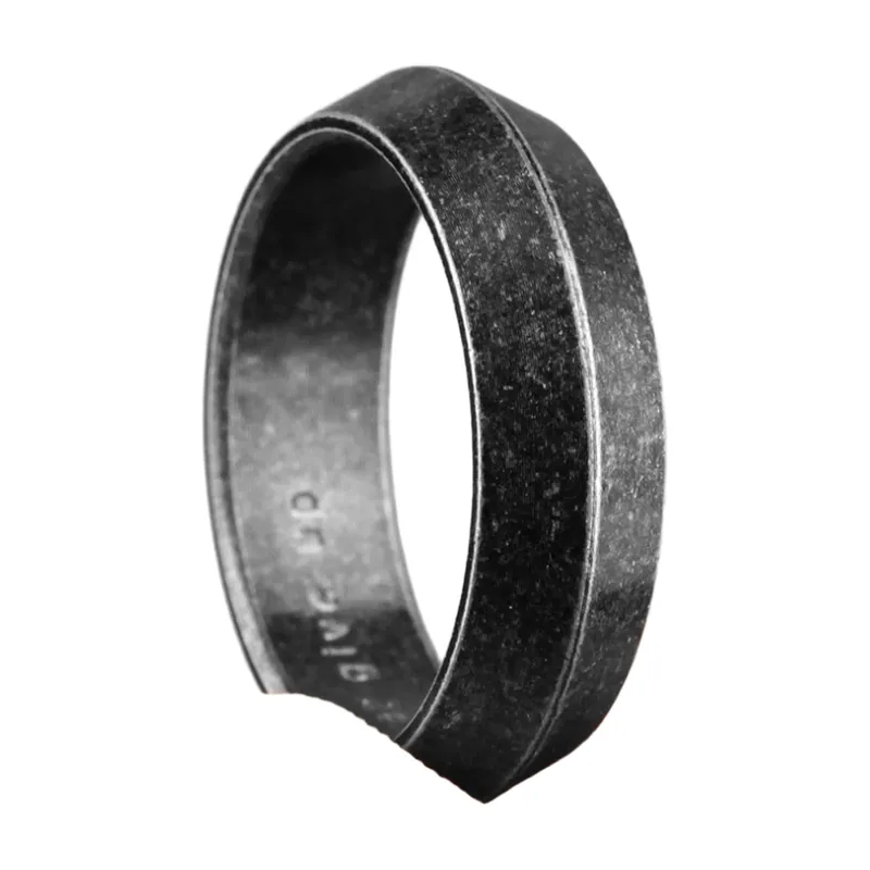 Triangle Pattern Signet Ring, Matte Stainless Steel