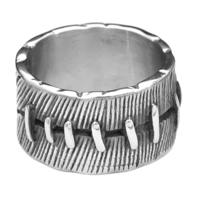 Herrenring mit Naht-Optik, Antik-Edelstahl