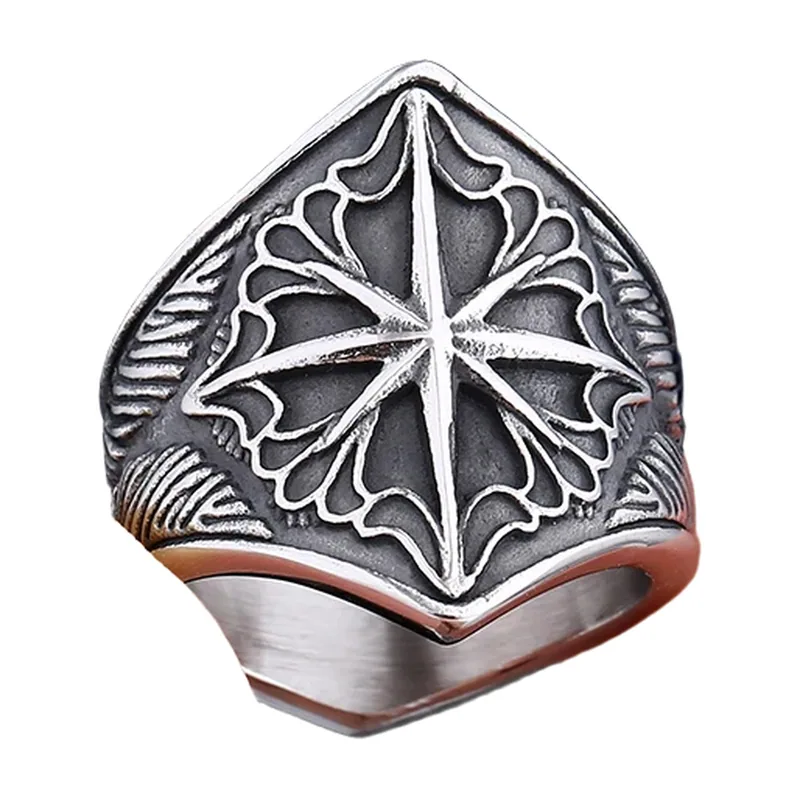 Vegvisir Kompass Siegelring aus Edelstahl