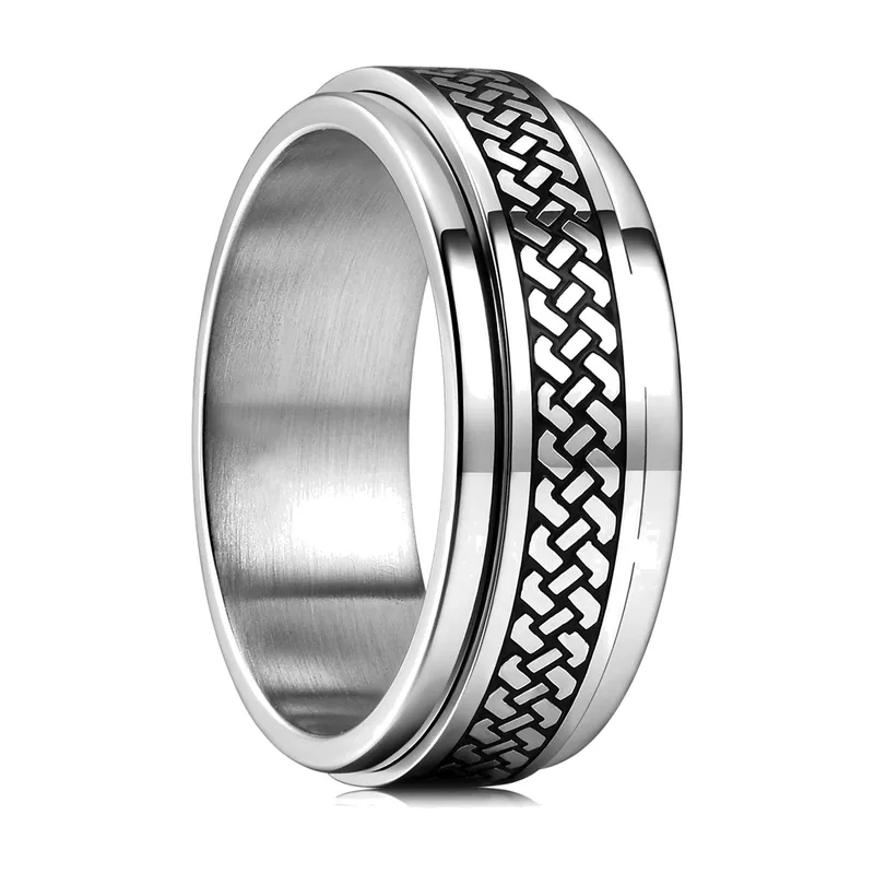 Keltischer Knoten Spinner-Ring, Edelstahl 316L