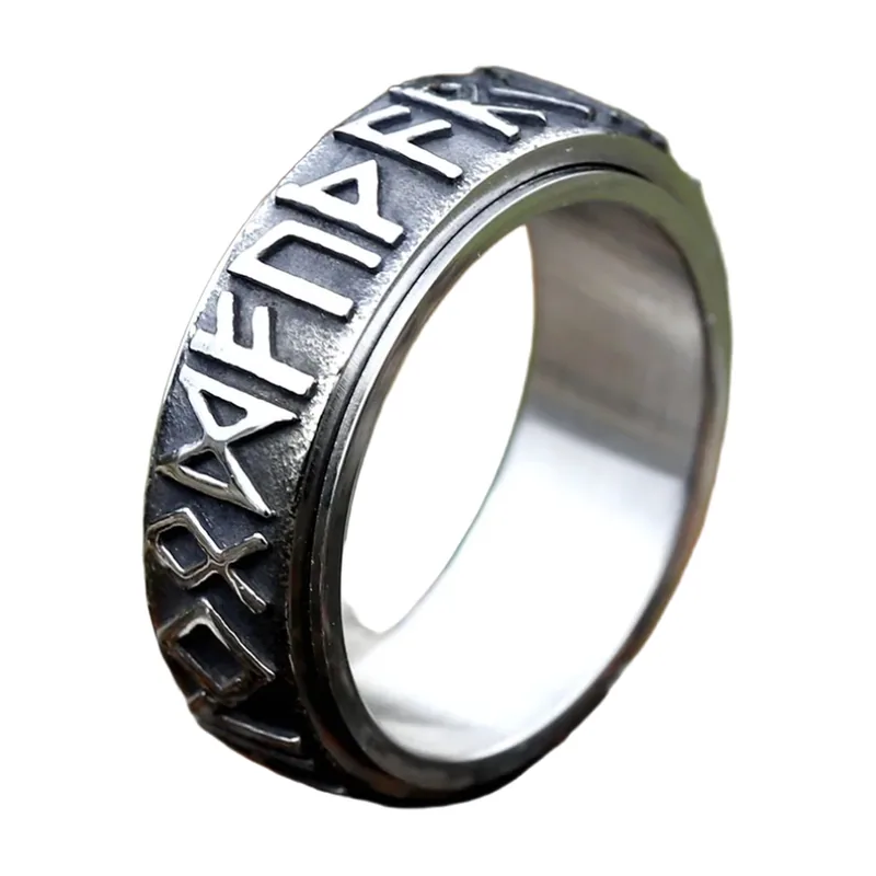 Wikinger Runenring für Herren, 316L Edelstahl