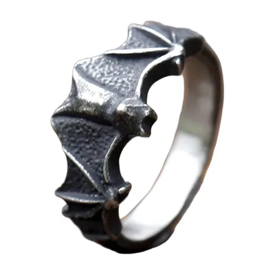 Anillo de Alas de Murciélago Estilo Gótico, Acero Inoxidable