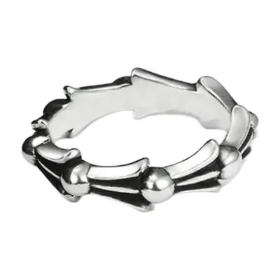 Anillo Vintage con Motivo de Escamas de Pez y Flores, Acero Inoxidable