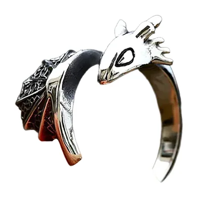 Drachen-Wrap-Ring mit offenem Design, Edelstahl 316L