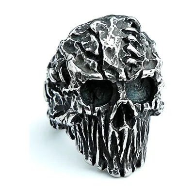Anillo de Calavera Estilo Gótico, Acero Inoxidable