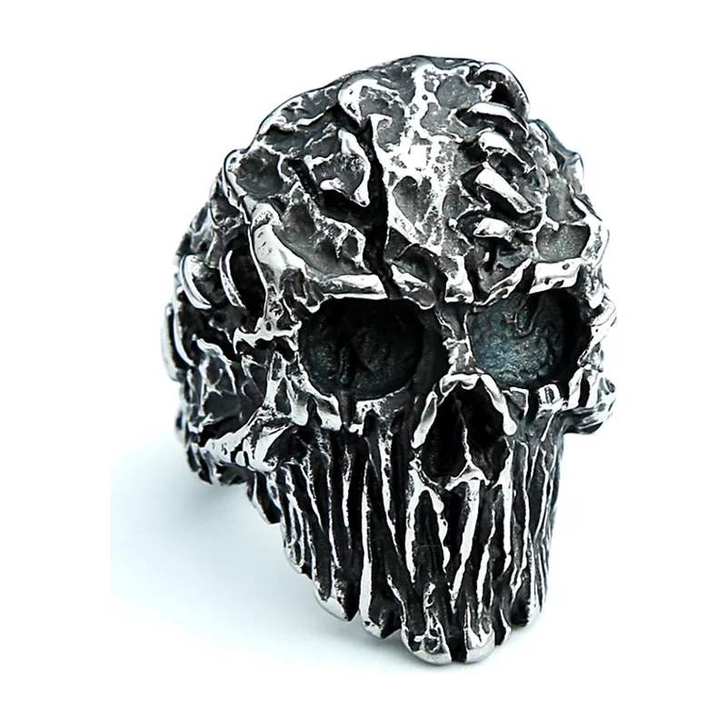 Anillo de Calavera Estilo Gótico, Acero Inoxidable