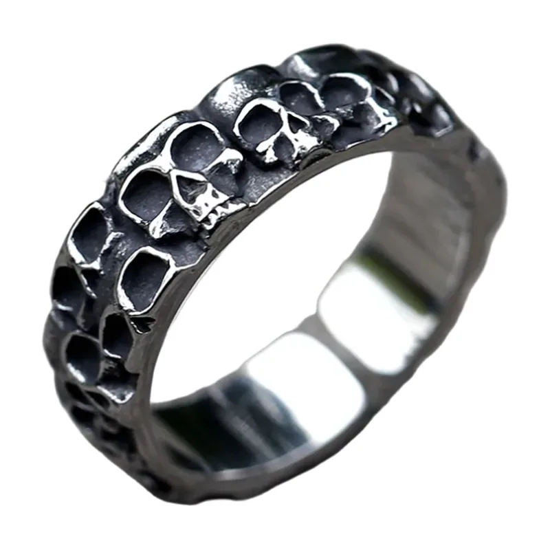 Frog and Toad Motif Band Ring, Stainless Steel