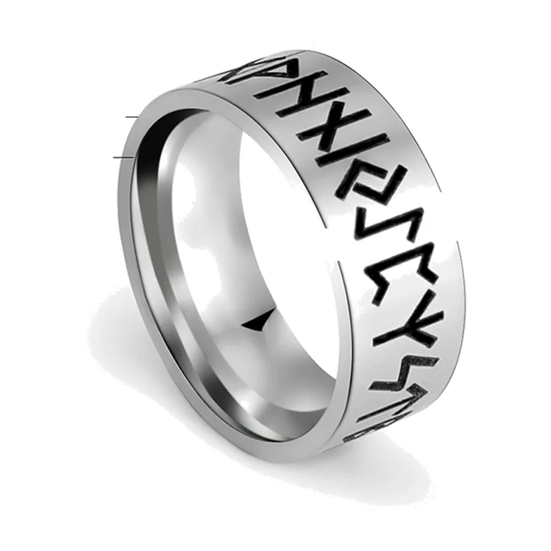 Anello Rune Vichinghe da Uomo, Acciaio Inossidabile 316L