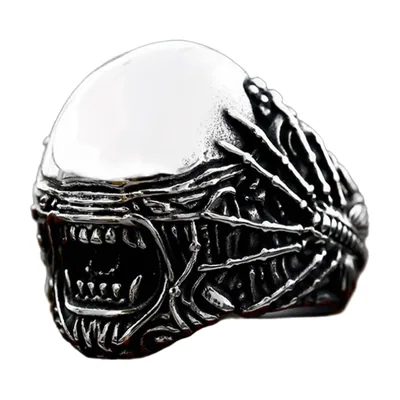 Anillo Gótico de Calavera de Araña, Acero Inoxidable