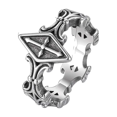 Anillo Sello Cuadrado con Motivo de Cruz, Acero Inoxidable