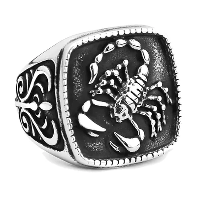 Anillo Sello de Escorpión, Acero Inoxidable 316L