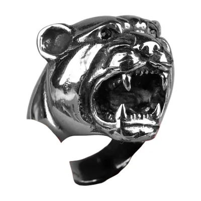 Bague Tête de Léopard, Acier Inoxydable 316L