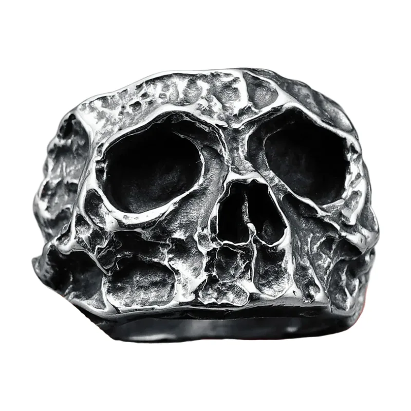 Broken Skull Statement Ring, 316L Stainless Steel
