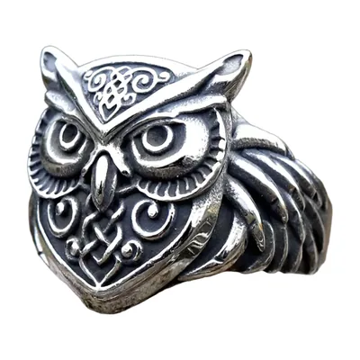 Anello Testa di Corvo di Odino, Acciaio Inox 316L