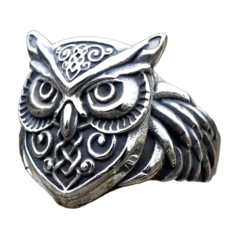 Odin Rabenring mit Knotenmuster, 316L Edelstahl