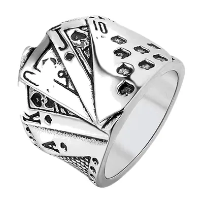 Anillo Sello de Cartas de Juego, Acero Inoxidable