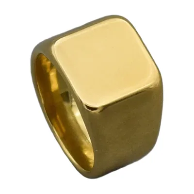 Chevalière Carrée Polie, Acier Inoxydable