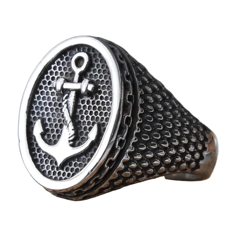 Wikinger Anker-Siegelring aus 316L Edelstahl