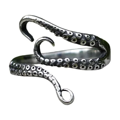 Bague Tentacule de Poulpe en Acier Inoxydable 316L