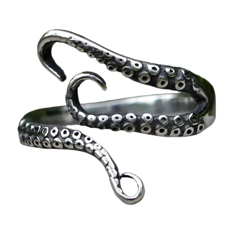 Octopus Tentacle Wrap Ring, 316L Stainless Steel