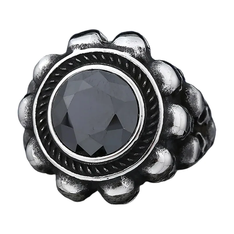 Sugar Skull Statement-Ring mit schwarzem Zirkonia, Edelstahl