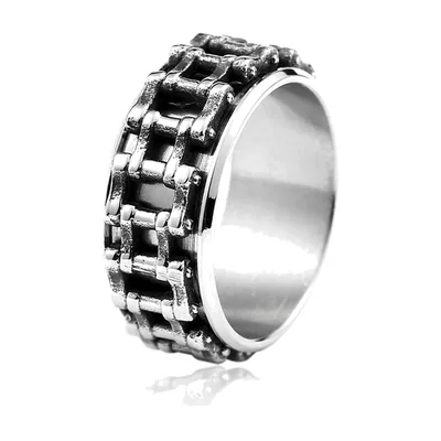 Anello a Catena in Acciaio Inossidabile 316L, Stile Industriale