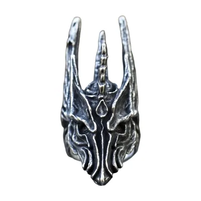 Anillo Statement de Casco Gótico, Acero Inoxidable