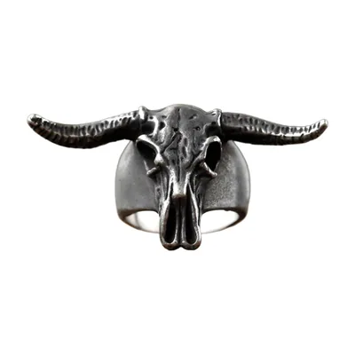 Bague Gothique Crâne de Bélier, Acier Inoxydable 316L