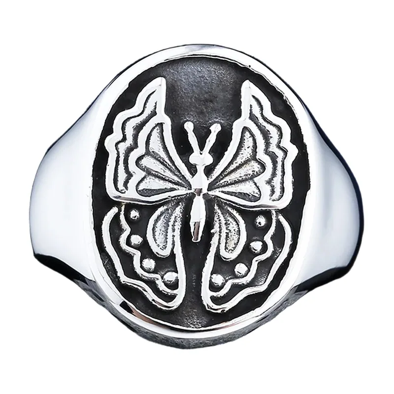 Chevalière Papillon en Acier Inoxydable 316L