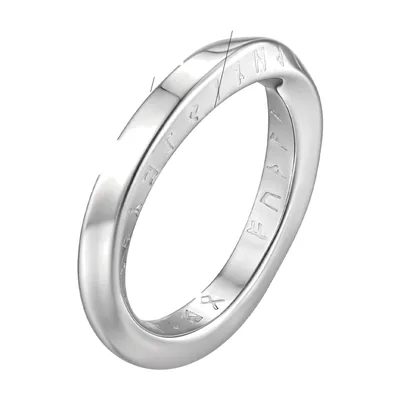 Mobius Twist-Ring mit Wikinger-Runen aus Edelstahl