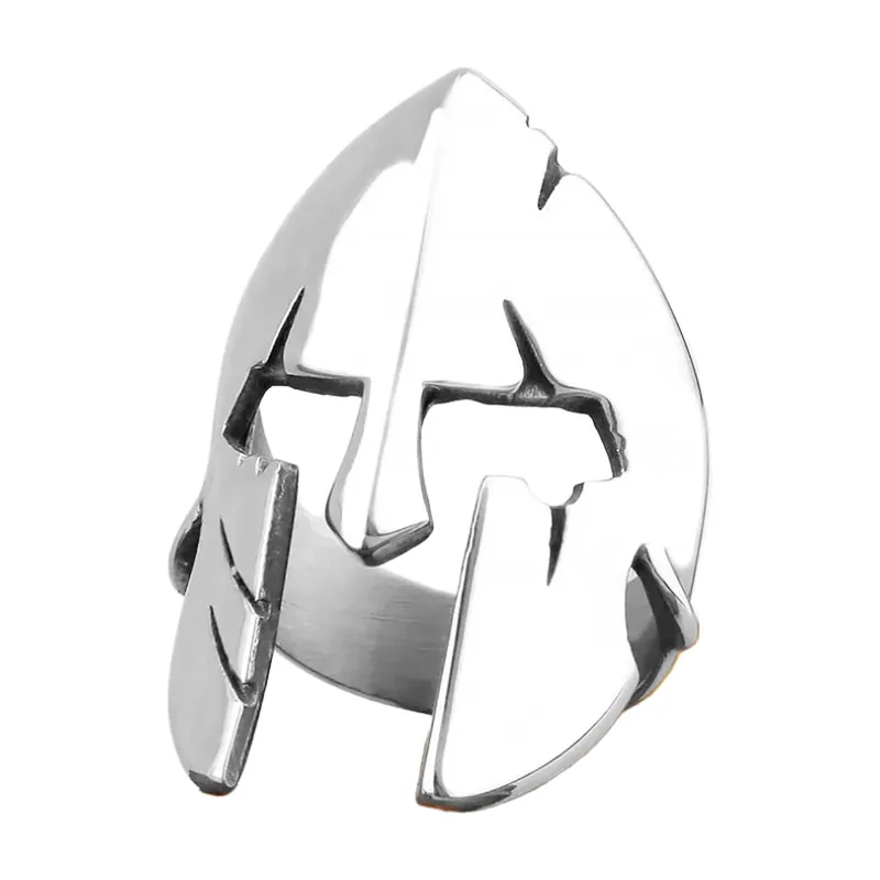 Spartan Helmet Statement Ring, 316L Stainless Steel