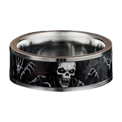 Anillo de la Parca con Motivo de Calavera, Acero Inoxidable