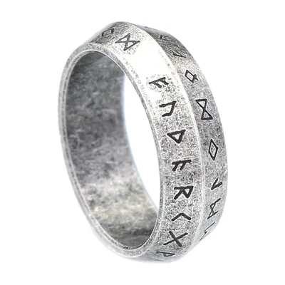 Anillo Vikingo Vegvisir con Runas Futhark, Acero Inoxidable