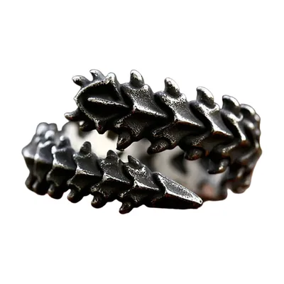 Anillo Wrap de Hueso de Dragón, Acero Inoxidable 316L Estilo Gótico