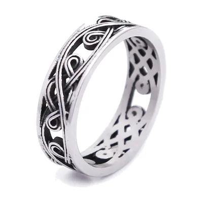 Anillo de Nudo Celta para Hombre, Acero Inoxidable 316L