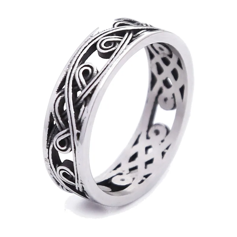 Celtic Knot Band Ring, 316L Stainless Steel