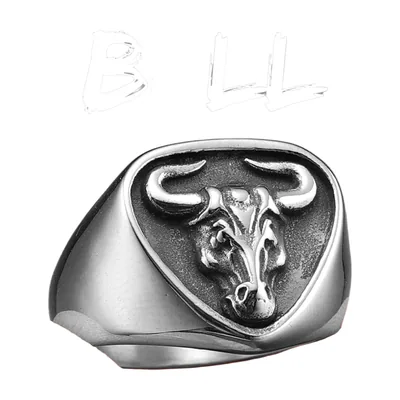 Anillo Sello de Cabeza de Toro, Acero Inoxidable 316L