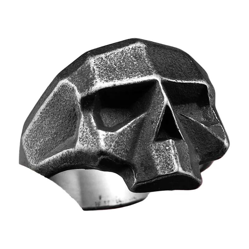 Geometric Skull Ring, 316L Stainless Steel