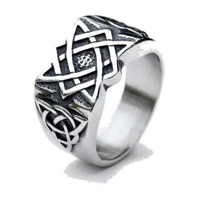 Bague Nœud Celtique avec Finition Antique, Acier Inoxydable