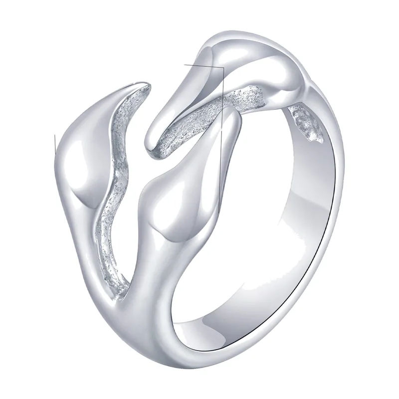 Krallen-Ring aus poliertem 316L Edelstahl