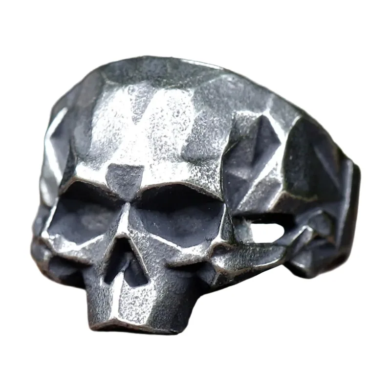 Geometric Skull Ring, 316L Stainless Steel