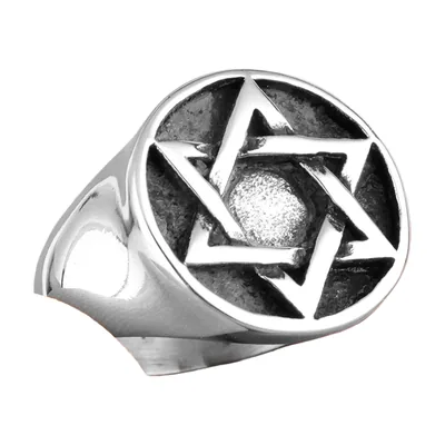 Star of David Signet Ring, 316L Stainless Steel