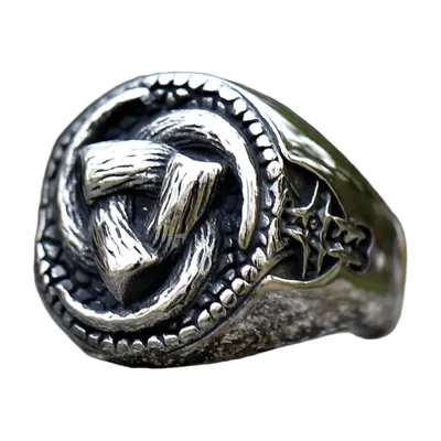 Celtic Knot Signet Ring, Antique Stainless Steel