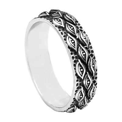 Anillo Vintage con Motivo de Ojos, Acero Inoxidable 316L
